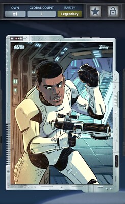 Star Wars Card Trader Silver Gilded Derek Laufman Original Art FINN 2cc