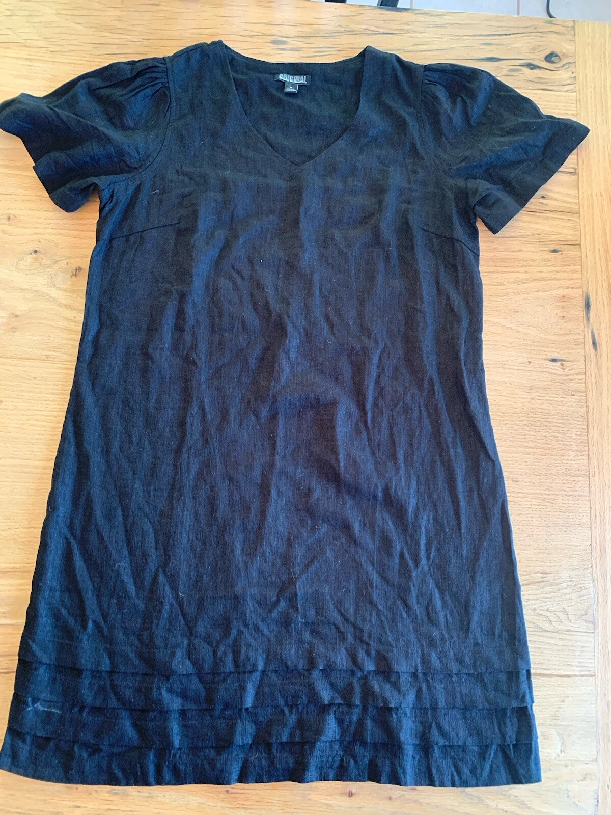 Nicole Miller Linen Blend V-Neck Casual Dress Size M Preowned  