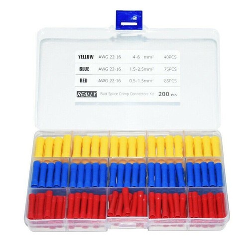 50/200x Insulated Straight Electrical Cable Crimp Terminal Butt Wire Connector - Picture 13 of 13