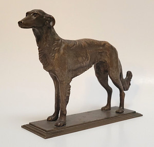 ART DECO Bronze Sculpture BORZOI Russian Wolfhound Dog