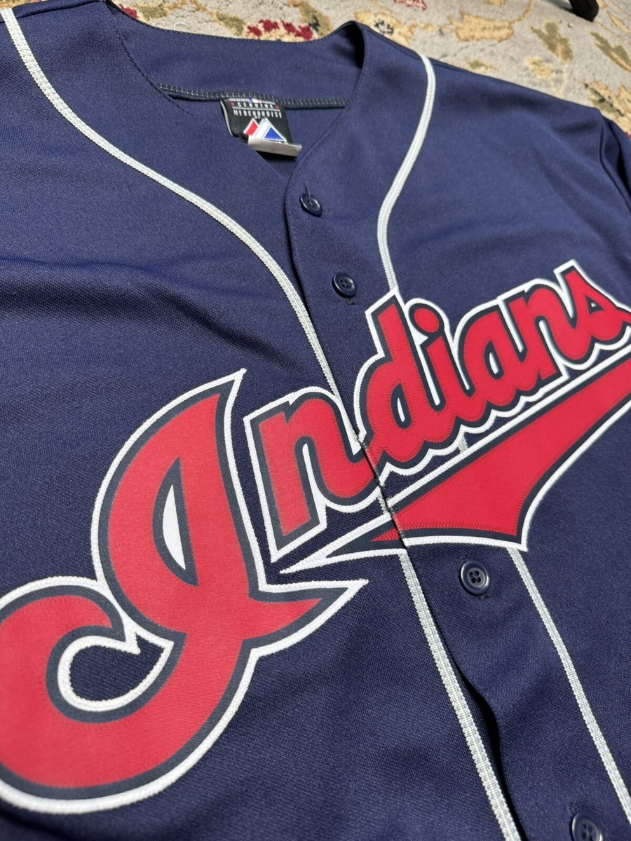 Vintage Cleveland Indians Y2K Jersey Majestic Men's XL Blue Vintage Cleveland Indians Y2K Jersey Majestic Men's XL Blue