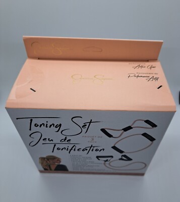 Set De Tonification Jessica Simpson 3 Pièces - Bandes De Résistance Roses, Kit Gym Neuf