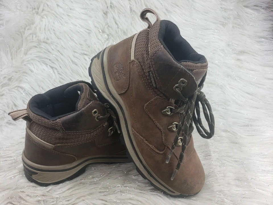 TIMBERLAND Botas Informales de Cuero Marrón Impermeables al Aire Libre Talla Niños 3.5 / 35.5 Foto 2 de 4