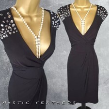 SANGRIA Black Sheath Dress UK Size 10 [USA 6] Elegant Classy Occasion Evening