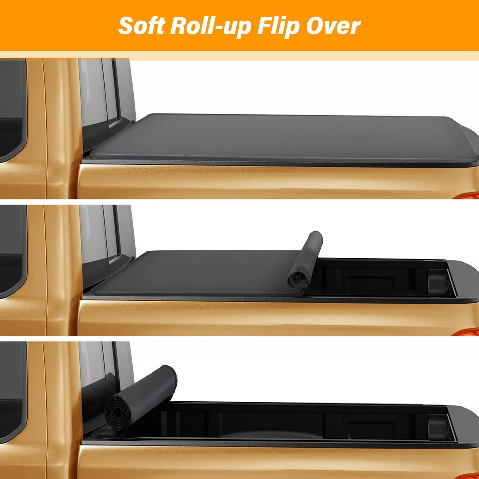 PARA CAMIONETA DODGE RAM 94-02 PLATAFORMA LATERAL FLOTA DE 6,5 FT CUBIERTA ENROLLABLE DE VINILO SUAVE Foto 4 de 4