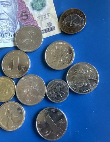 Lot Of 20 Foreign World Coins Misc. Years Countries & Composition & 2 Banknotes - Picture 4 of 9