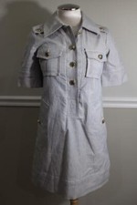 MARC BY MARC JACOBS Women's Blue & White half button  Dress Size 2 (DR800