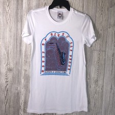 House Of Blues Las Vegas Ladies T Shirt White Large Medium Saxophone Graphic EUC