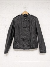 Barneys Originals Real Leather Double Breasted Jacket Black - Size Xl