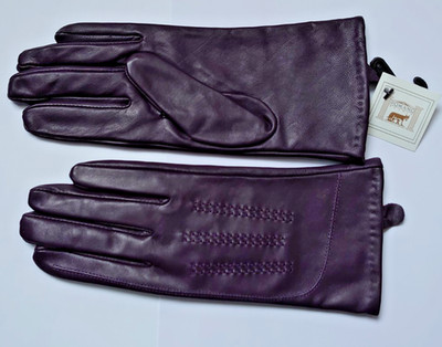 Echtleder Damenhandschuhe Glove leather dunkelpflaume dunkellila 7.5 7.1/2
