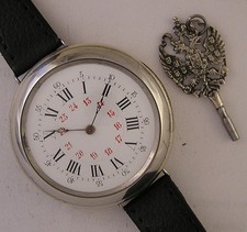 Fully Serviced 150 Years Old CYLINDRE 1870's French Wrist Watch Double Eagle Key