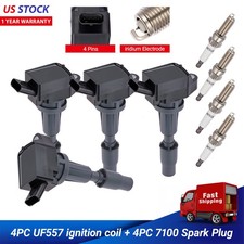4X Ignition Coils & Spark plugs For 2017-2020 Kia Sportage 2.4L L4 UF764