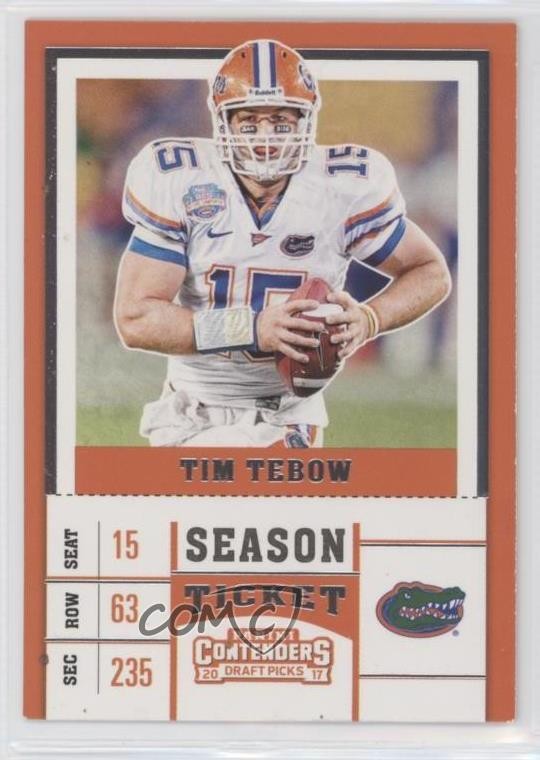 2017 Panini Contenders Draft Picks Season Ticket Tim Tebow #93 0h6r