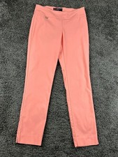 Peck  Peck Womens 6 Coral Pink Stretch Pull On Ankle Pants Trousers Straight