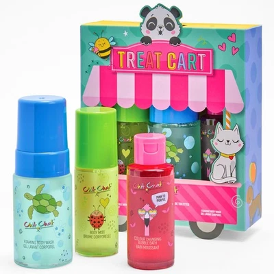 CHIT CHAT Girls Toiletry Gift Set Body Spray Mist Colour Changing Bubble Bath Wash Xmas