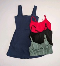 Victorias Secret Mixed Lot Of 4 Sz Small XS Pink Active Sports Bra Dress Ribbed