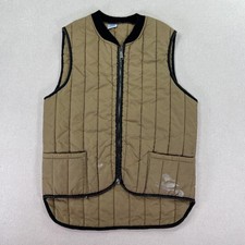Vintage 70's Sears Work Leisure Vest Mens M Quilted Padded Rugged Paint Splatter