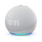 Amazon Echo Dot Smart Speaker with Clock (4th Gen) Glacier White Refurbished