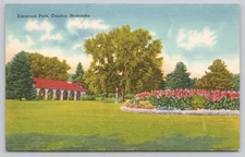 Elmwood Park Omaha Nebraska Linen Postcard Tichnor Bros 1930s
