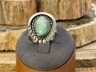 Vintage Native Navajo Sterling Silver Turquoise Ring sz 7.5--641.26