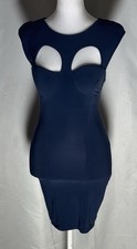 Powder Blue Cut Out Bodycon Dress Open Back Bustier Club Night Out Mini Dress