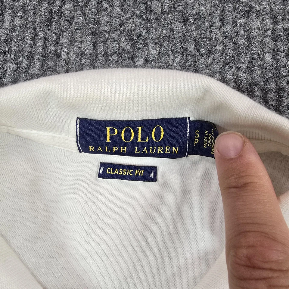Polo Ralph Lauren Polo Shirt Mens Small White Classic Fit Pony Logo Embroidered - Image 4 of 4