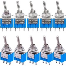 10PCS MTS-102 MTS-103 Toggle Switch 3Pin 3 Position ON-OFF-ON / ON-ON Latching