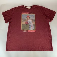 Mike Schmidt Philadelphia Philles MLB Maroon Homage Short Sleeve Shirt Mens 3XL