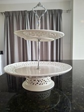 Ivory Two Tier Cake Stand