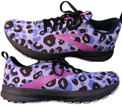 BROOKS Revel 5 Running Leopard Print Shoes Women s Sz  11 B Purple Black EUC!*+