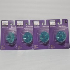 New - Lot of 4 Philips Avent Soothie Pacifiers 0-3 Months Newborn Green/Teal