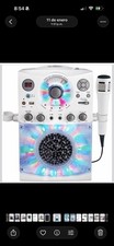 Singing Machine Bluetooth All-in-one Karaoke System White Microphone LED Light