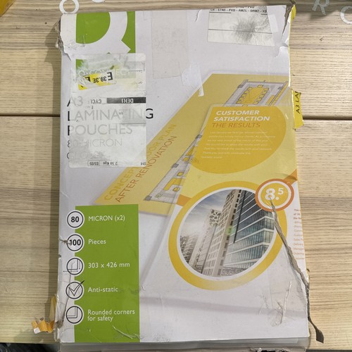Q-Connect A3 Laminating Pouch 80 Micron (Pack of 100) KF04122 - 第 2/6 張圖片