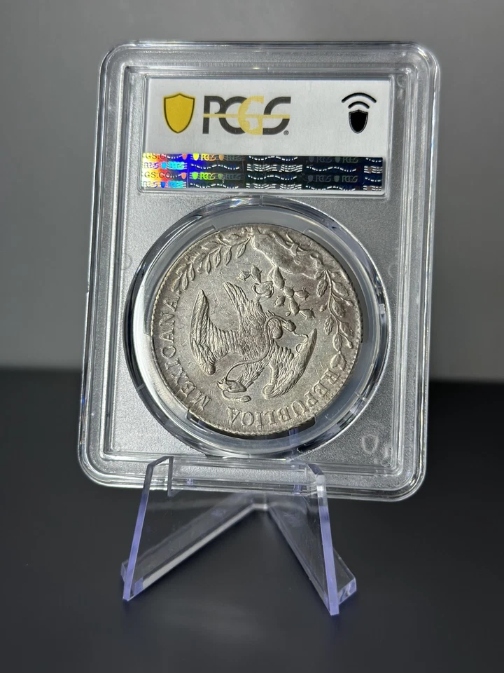 Moneda de plata de 8 reales de México 1888 Ca MM - GRADUACIÓN PROFESIONAL AU55 - Casa de la Moneda de Chihuahua - KM#377.2 Foto 3 de 3