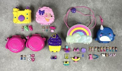 Polly Pocket Lot Compact Dream Purse Freezin Fun Flamingos Cupcake Castle Others