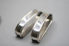 2 Vintage Wallace Sterling Silver Plain Napkin Ring P18