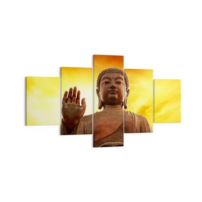 Cuadro Sobre Lienzo 125x70cm Cuadros Pared Buda piedra puesta de sol Wall Art - Imagen 1 de 4