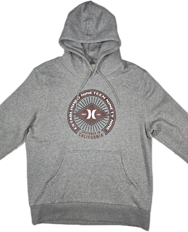 Лот из 2 мужской пуловер толстовка с капюшоном Hurley большой серый синий - Изображение 3 из 4