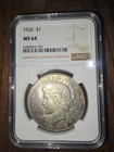 1926 US Peace Silver Dollar $1  NGC MS64