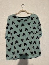Disney light blue/green Mickey Mouse sleep tops size small