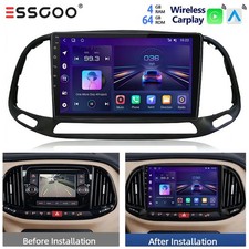 Autoradio 4+64G CarPlay Android 15 GPS Navi WIFI RDS BT per Fiat Doblo 2015-2019