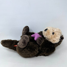Wild Republic Sea Otter Plush Stuffed Animal Brown Purple Starfish Cute Toy 16"