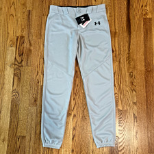 Under Armour Gray Baseball Pants Tapered Fit Stain Release YOUTH Large NWT
