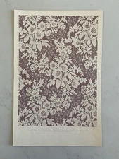 Antique Victorian textile Print – Figured Silk Design by Campbell Harrison 