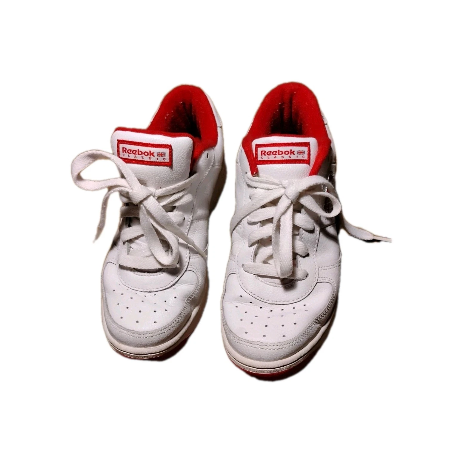 Scarpe stringate vintage Reebok in pelle bianca taglia 4 1 2.