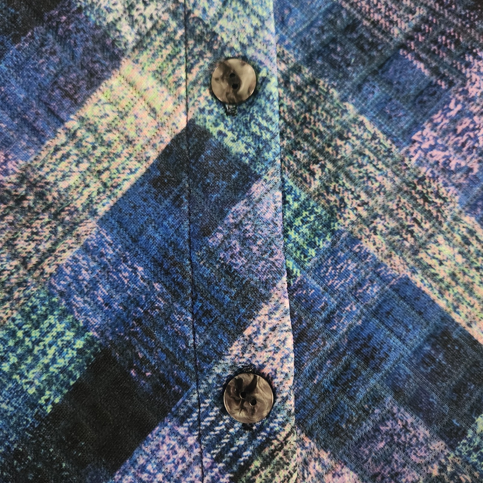 TRISHA TYLER purple patchwork button down shacket… - image 4