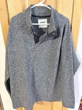 Sonoma Men's 2XB Gray Mock Neck 1/4 Snap Knit Pullover Sweater