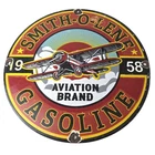 Vintage Porcelain Smitholene Gasoline Sign - Aviation Service Gas Pump Sign