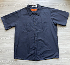 Red Kap Men’s 2XL Navy Short Sleeve Twill Work Shirt Poly/Cotton SP24NV0