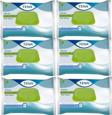 Tena ProSkin Wet Wipes 3 in 1 - 48 Wipes (Pack of 6)